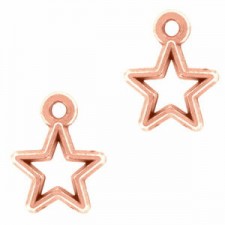 Metal charm open Star 14x10mm Rose gold
